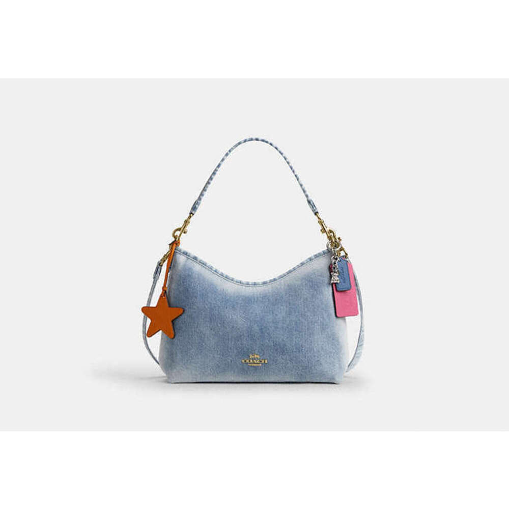 Coach outlet Laurel Shoulder Bag In Loved Denim With Charms